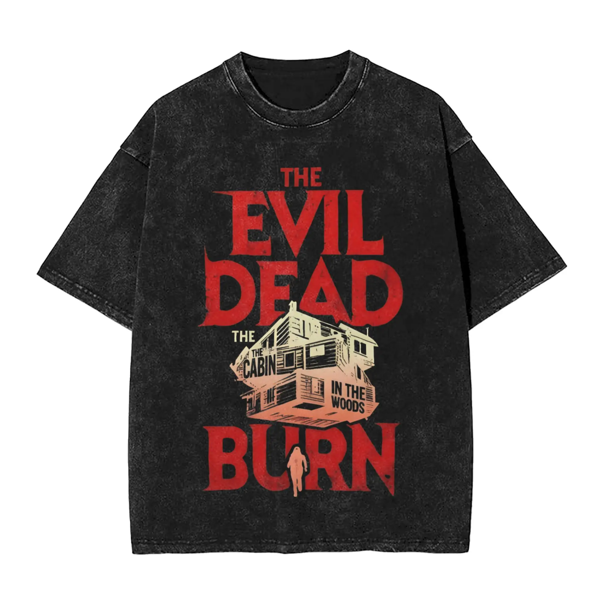 evil dead burn 2026 T Shirt Hip Hop Washed Cotton Harajuku T-Shirts  Retro for Men Women Streetwear Summer Tee Shirt