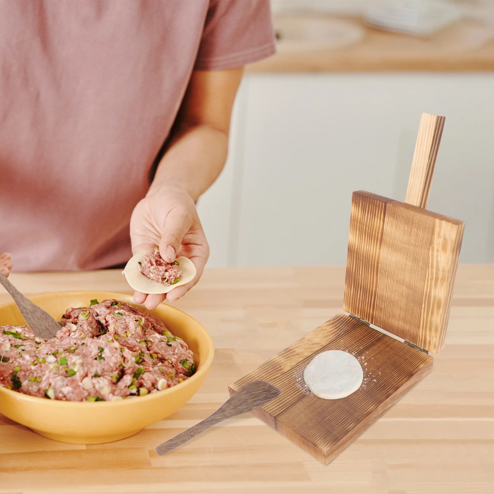 

1 set Dumpling Presser Tool Adjustable Thickness Dough Pressing Molds for Wrappers Skin Making Easy to Use Baking for Household