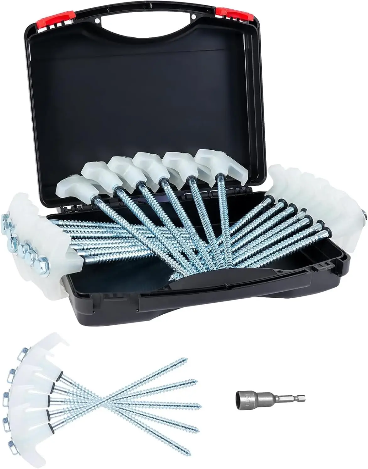 

12PCS Heavy Duty Screw in Tent Stakes, Metal Ground Anchors for Canopies & Gardening, Luminous