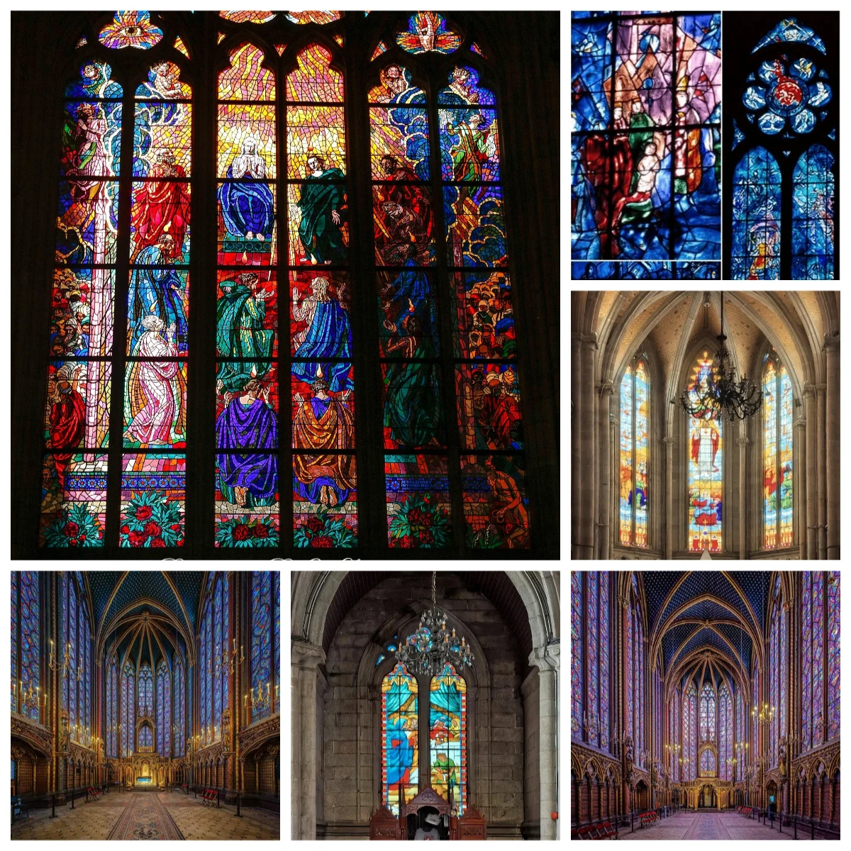 

Gothic Church Stained Glass Art 500PCS Jigsaw Puzzle Colorful Light Effect Religious Home Decor Gift
