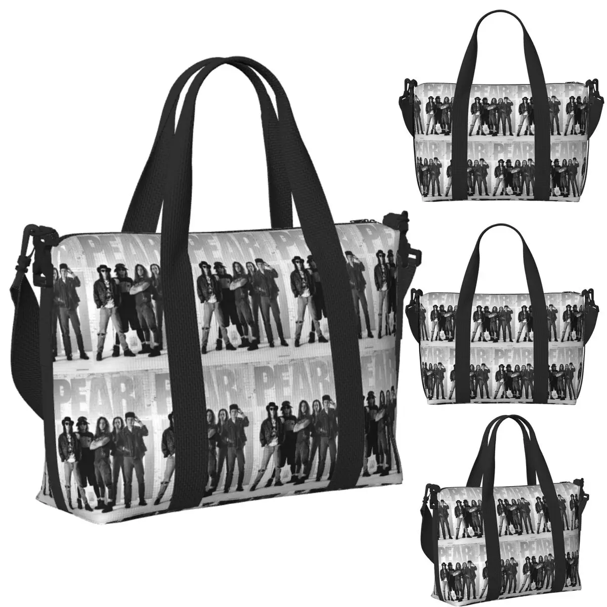 

Custom Pearls Jam Band 2024 World Tour Rock Concert Beach Travel Bag Tote Bags for Gym Yoga Women Shopping Duffle Shoulder Bag