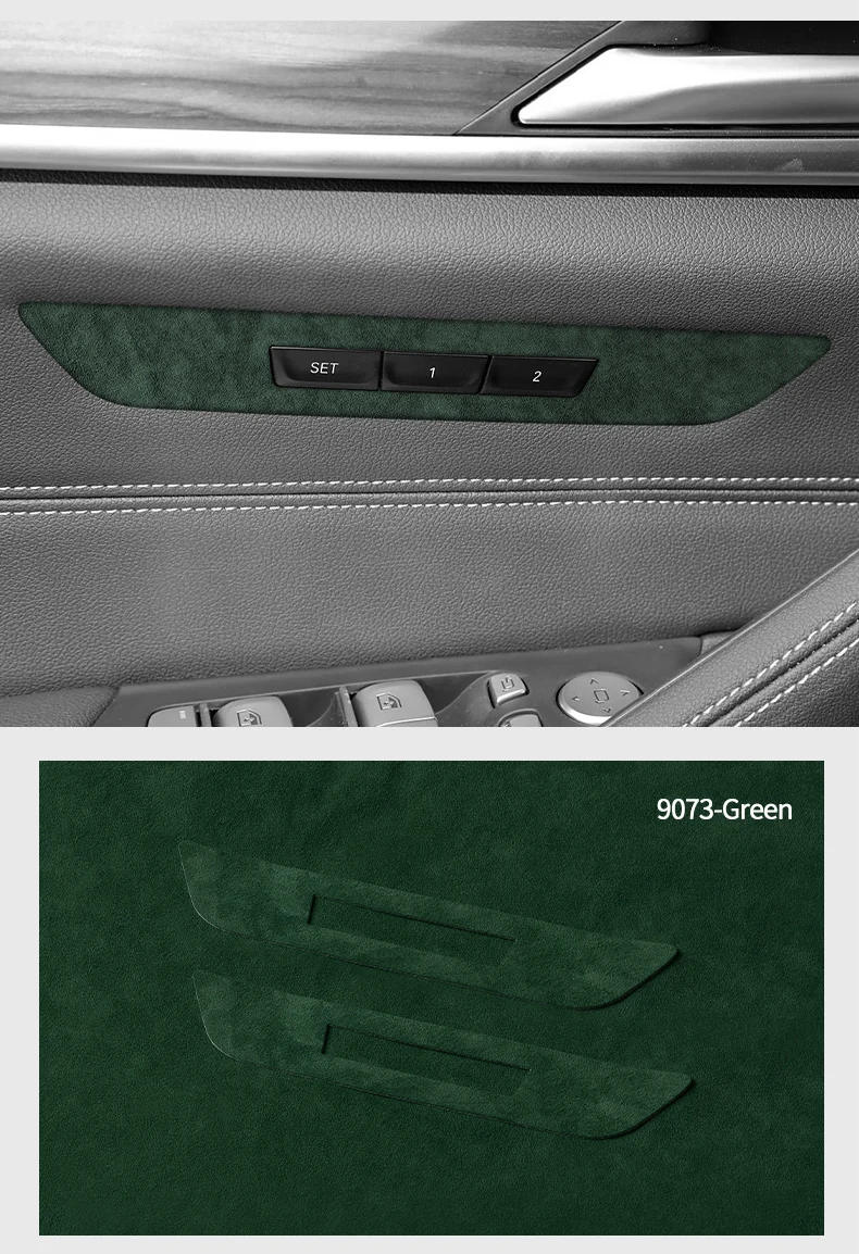 Hergestellt aus Alcantara für BMW 5er G30 G38 6GT, seitliches funktionelles Panel der Autositzverkleidung, Aufkleber für den Innenbereich, individuelles Tuning-Zubehör – Detail 11
