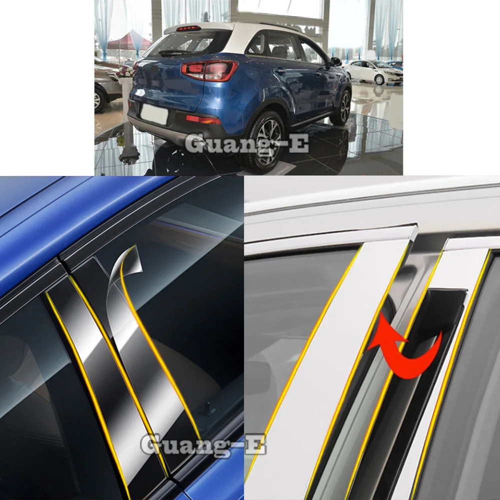 

Накладки на стойки дверей (зеркала) из ТПУ/глянцевые для Kia KX3 2015-2019, молдинги на окна, аксессуары, 6 шт.