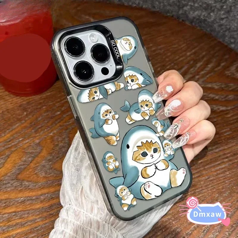 For OPPO Find X7 Ultra X6 F11 Pro X3 Lite F9 F5 F1s K12x Phone Case Shark Toast Bread Cat Cute Cartoon Laser Shiny Cover