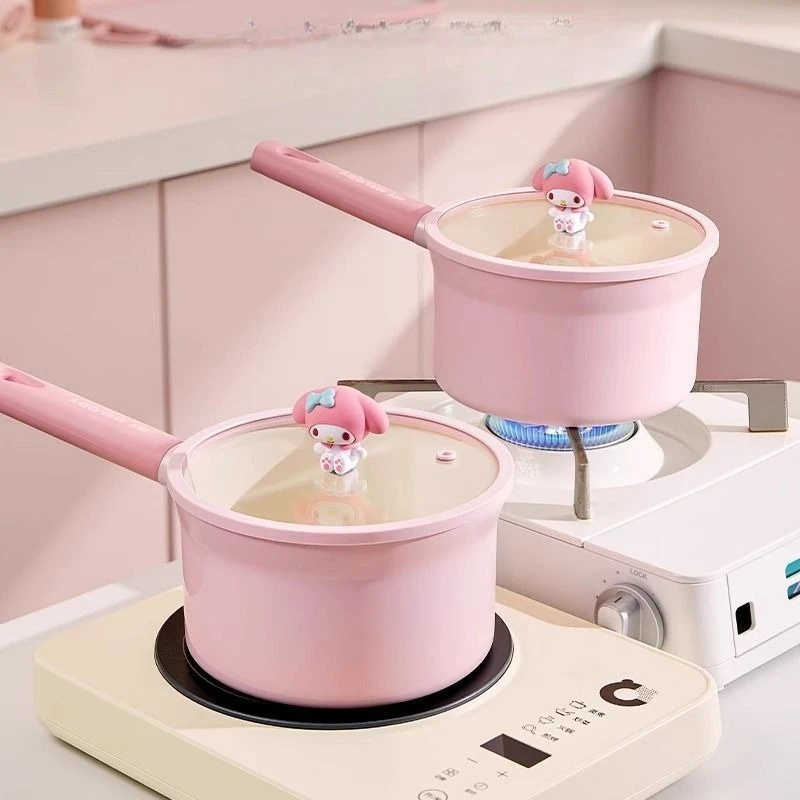 

Sanrio Melody Milk Pot Non Stick Pan Baby Complementary Food Decoction Steamer Instant Noodles Multifunctional Household Use New