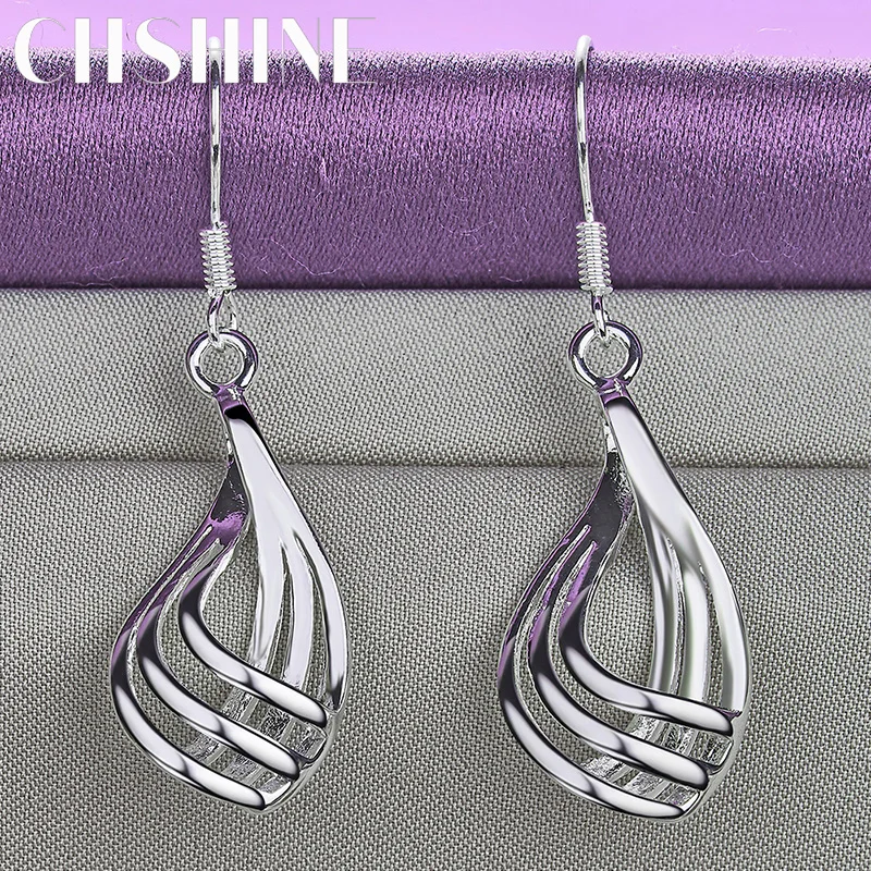 

CHSHINE 925 Sterling Silver three-Coil Earrings For Women's Wedding Party Fashion Charm Eardrop Jewelry