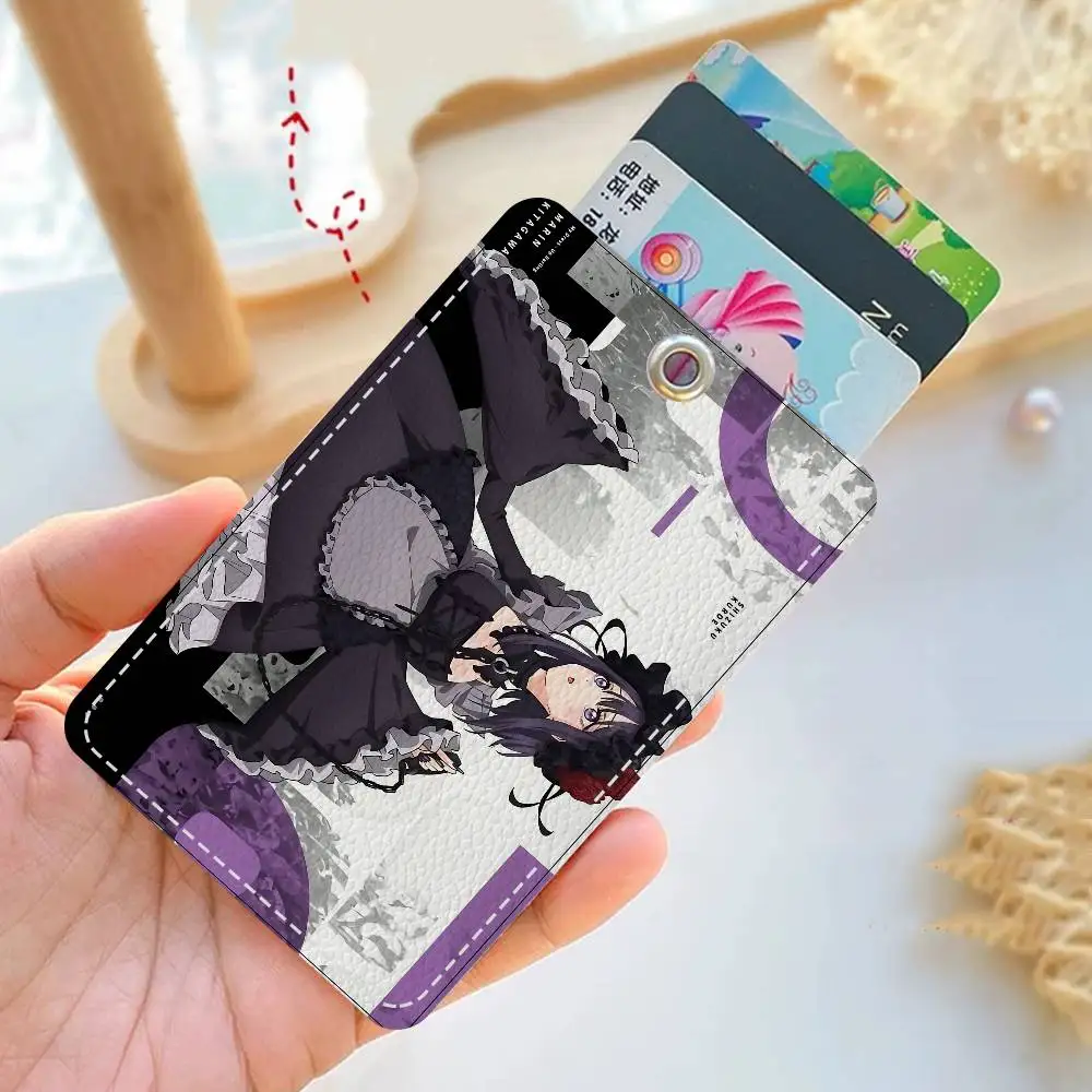 

Anime My Dress-Up Darling 1Pc PU Leather Card Holder Keychain Key Ring Door Lock Access Tags ID Card Case Keychain Card