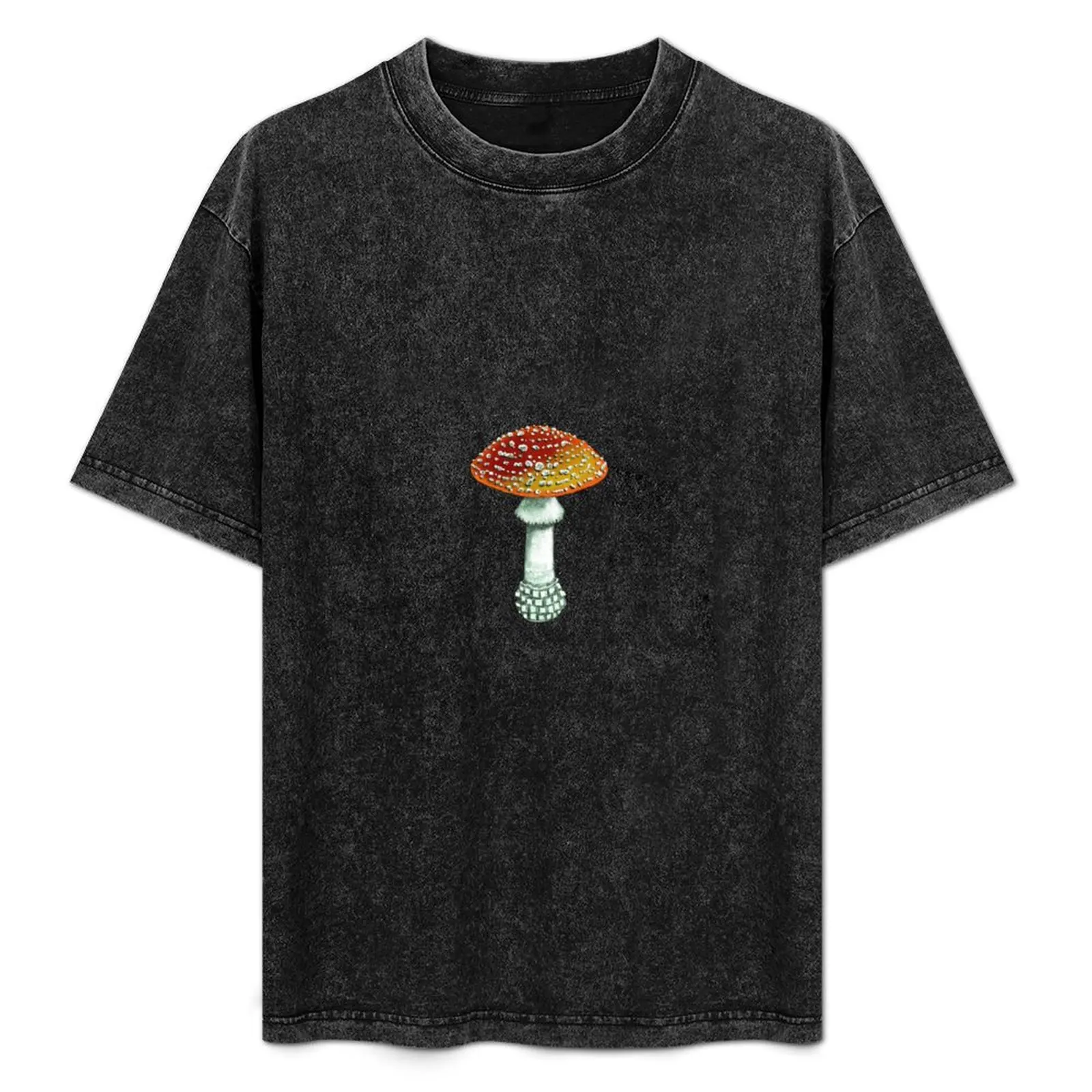 Fly Agaric Toadstool Illustration, hand drawn T-Shirt plus size tops for a boy oversizeds vintage t shirts men clothings