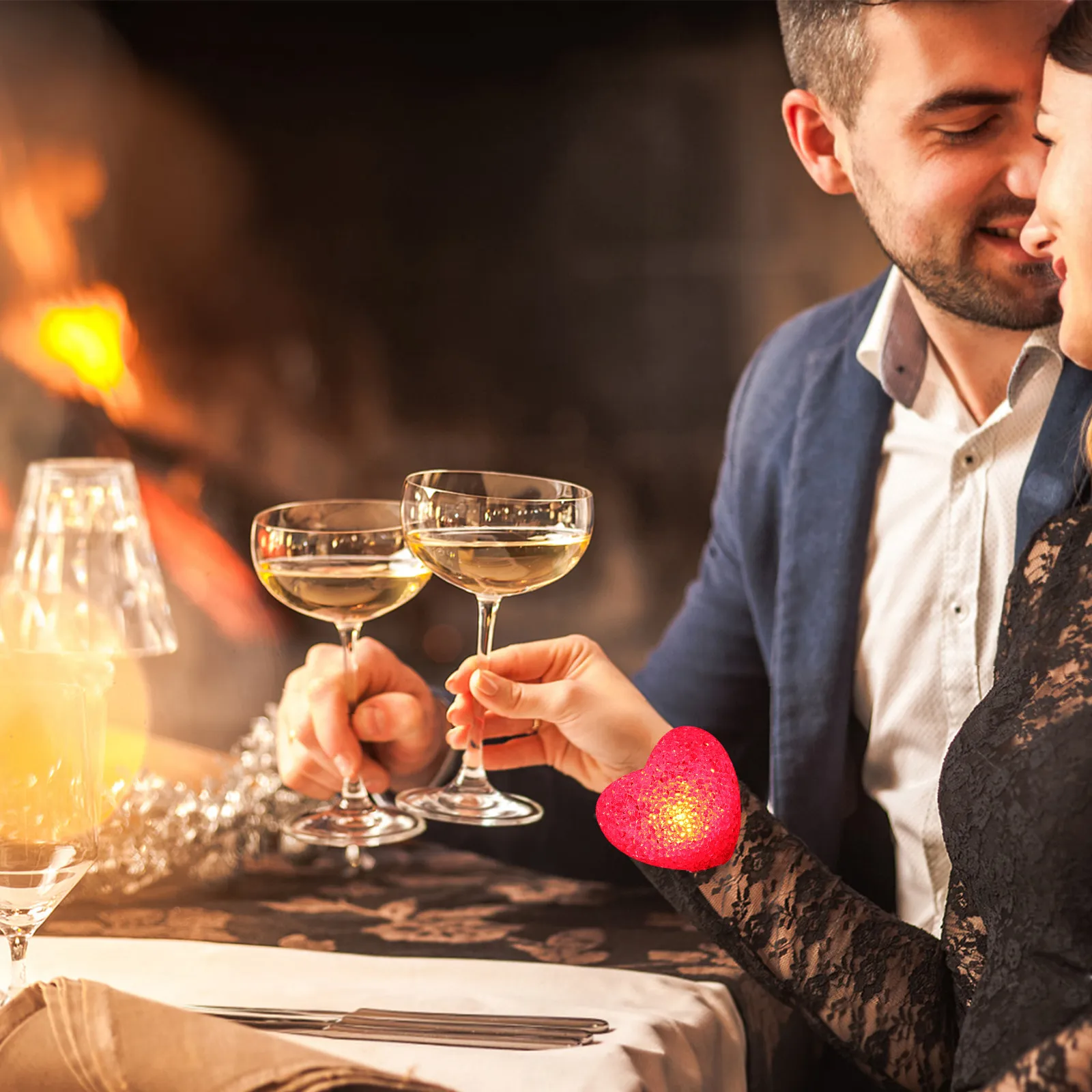 

Романтический светодиодный ночник в форме красного сердца на День святого Валентина, 8 см, портативная лампа для декора свадебных вечеринок, лампа-сердце