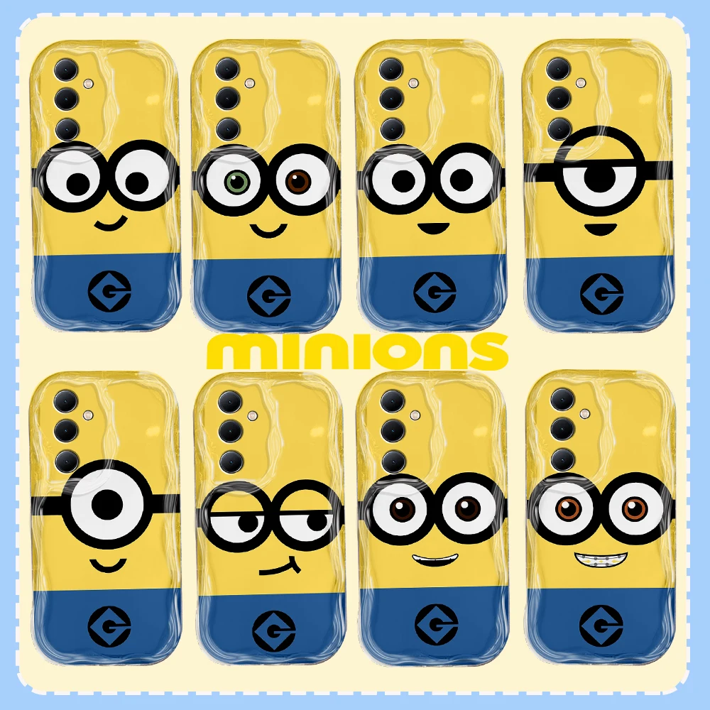 Funny Cute M-Minions 3D Wave Case For Xiaomi Redmi 13C 12 12C 10 10C 9 9C A1 A2 K50 K40 Note 13 12 11 10 Pro Plus 4G 5G Cover