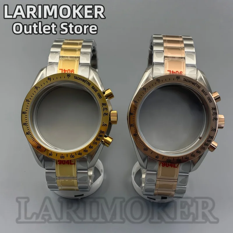 

LARIMOKER 40mm Men's Watch Case Two-Tone Rose Gold Compatible with VK63 Movements Stainless Steel Sapphire Waterproof