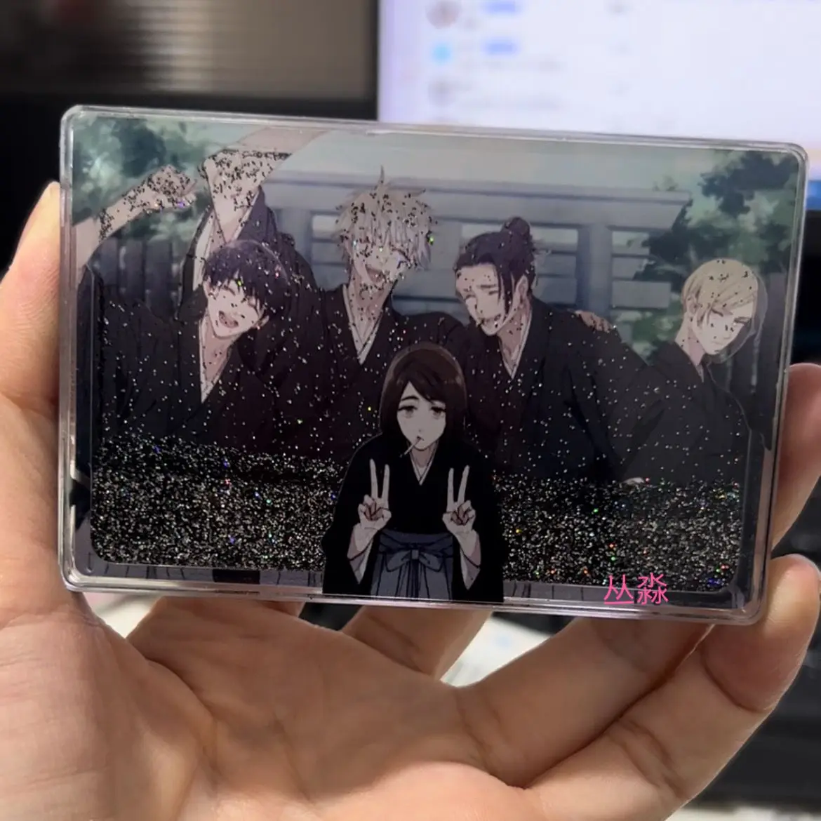 Jujutsu Kaisen Gojo Satoru Flowing Sand Mahjong Custom Picture Merchandise, Same Style as Liu Ma Blogger, Custom Acrylic Stand view 3