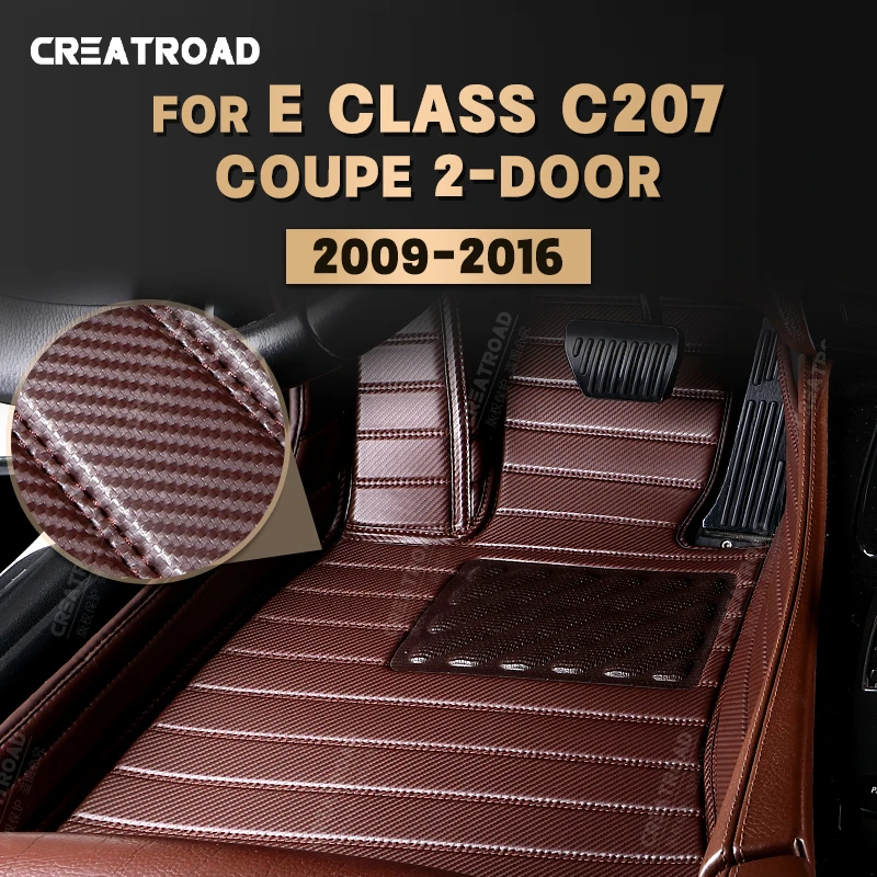 

Carbon Fibre Floor Mats For Mercedes Benz E Class Coupe C207 2-Door 2009-2016 15 14 13 12 Foot Carpet Auto Interior Accessories