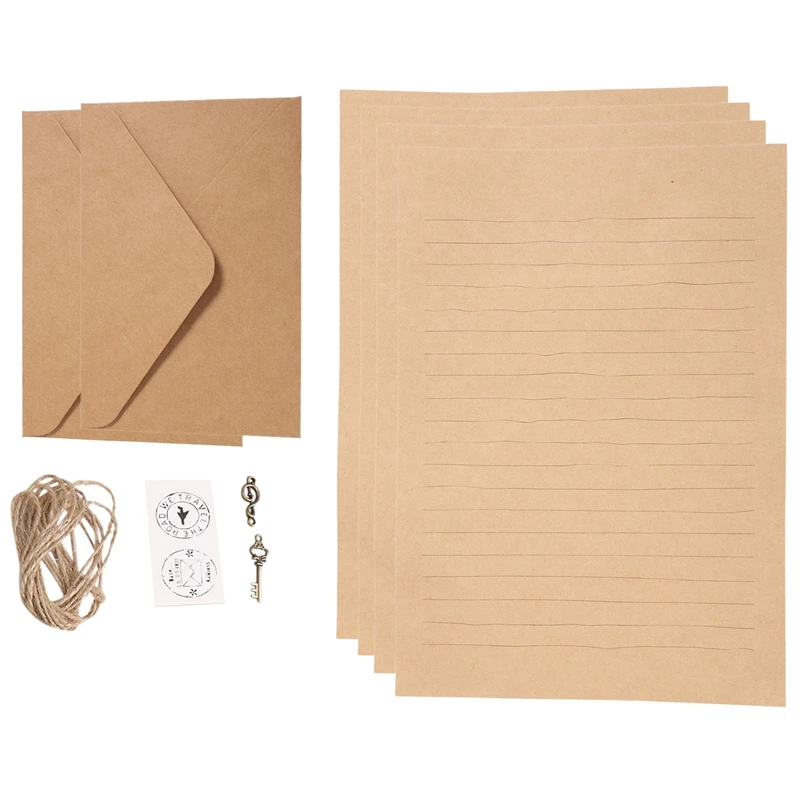 12 Pcs Vintage Kraft Paper Writing Paper European Style Paper For Letter Writing Letter Paper Stationery