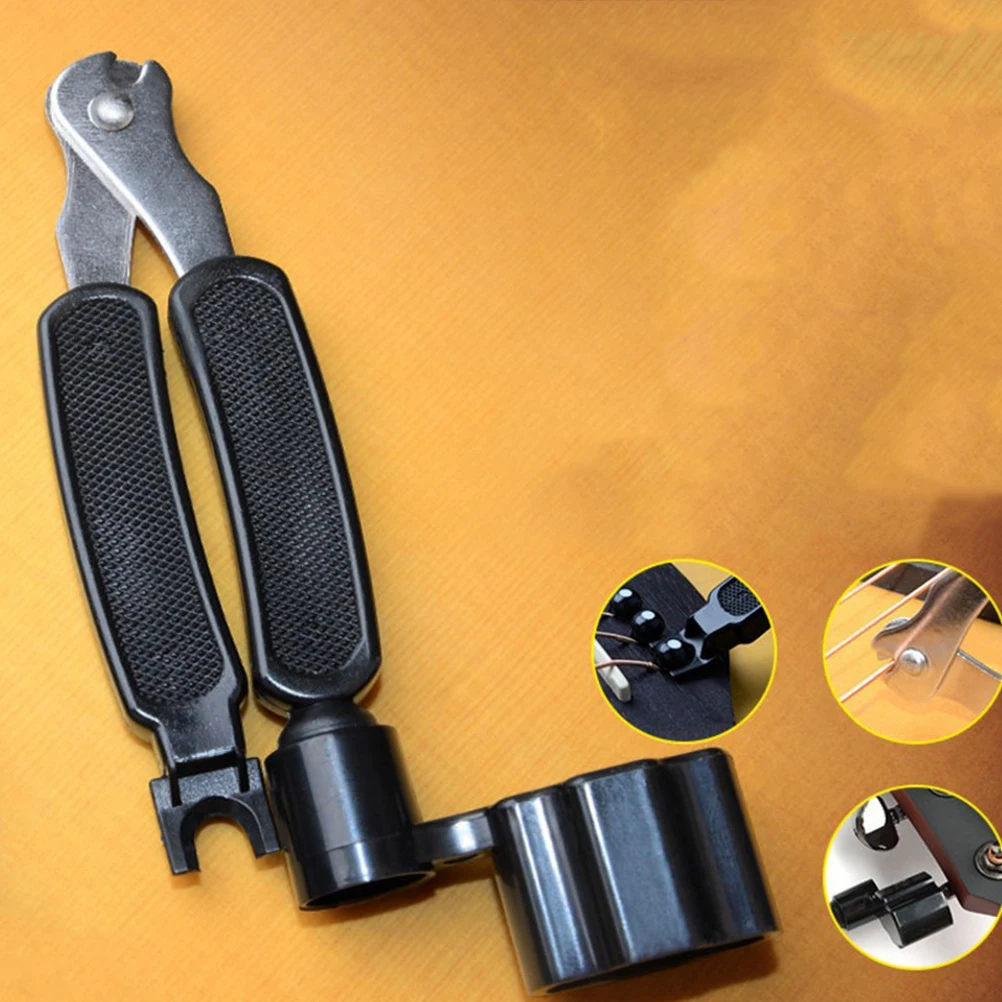 

2 Pcs Triple String Change Tool Guitar Bridge Pin Puller Stainless Steel Multi-tool