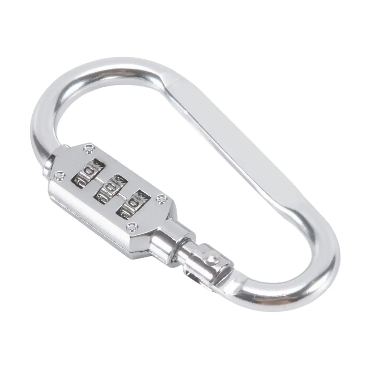 FTGT-with combination padlock 3 digits numbers padlock carabiners silver