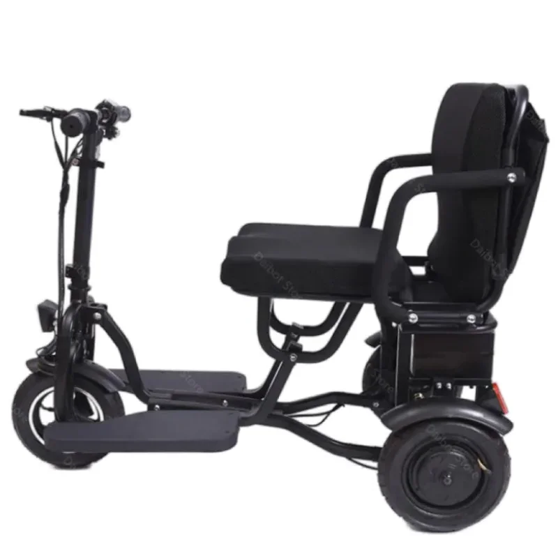 Travel Electric 3 Wheel Adult Sit Down Scooter With Big Seat For Elderly 350w 48v Folding Electric Tricycle Removable Battery