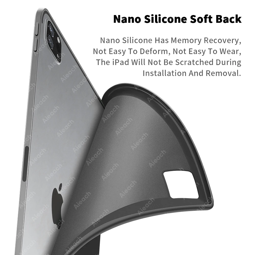 لوحة مفاتيح AIEACH iPad لجهاز Pro 13 M4، 12.9 3-6th، 11 1-4th، Air 13/11 M2/M3، Air(4-5th)، iPad 7-10th، حامل قلم رصاص بإضاءة خلفية #6