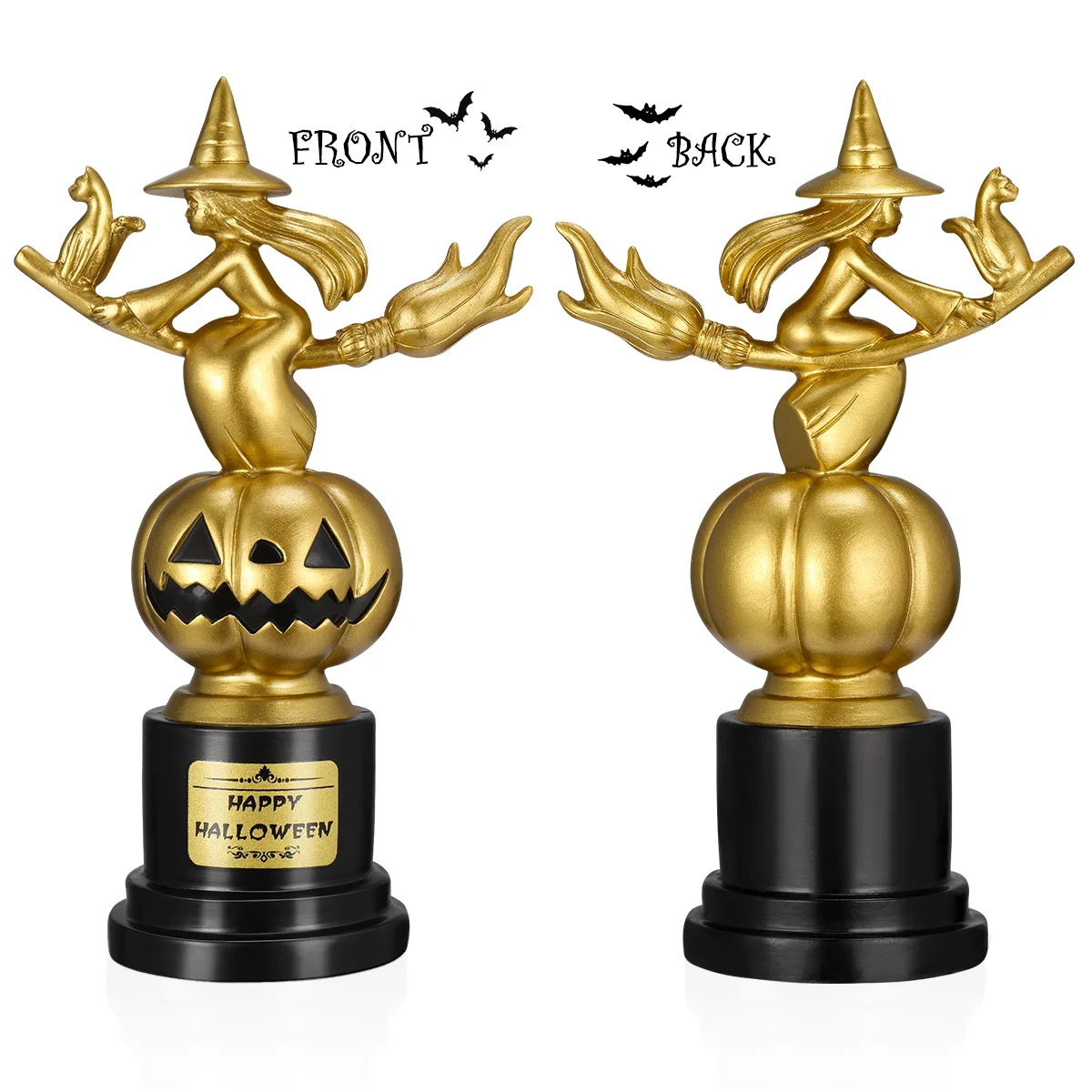 Halloween Trophy Topper Witch Costumes Golden Award Pumpkin Cosplay Kids Student