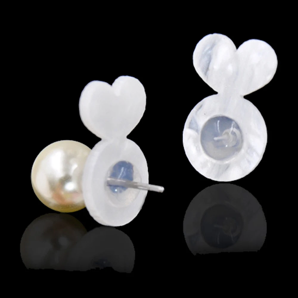 Heart Rubber Earring Backs for Studs, 10/30/50pcs