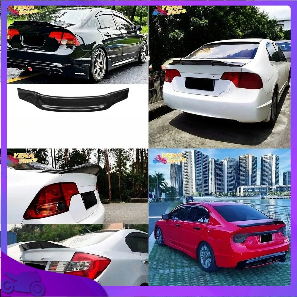 

Подходит для 06 11 Honda Civic 8-го поколения седан, 4-дверный задний спойлер в стиле R, диффузор для крыла, комплект кузова, крепление на багажник, аэродинамическое дополнение