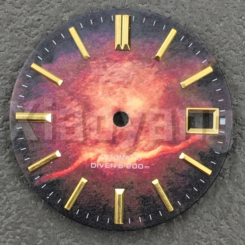 29mm Gradient Blue Red NH35 Watch Dial Suitable for NH35A/NH36A Movement Mechanical Watch DIY Modified Replaced Accessory Part