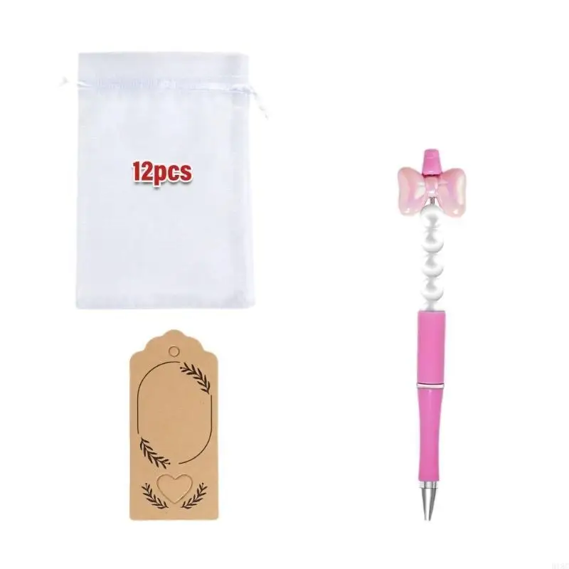 PEN gel com miçanga cartões agradecimento com sacola cordão para artesanato arte escolar