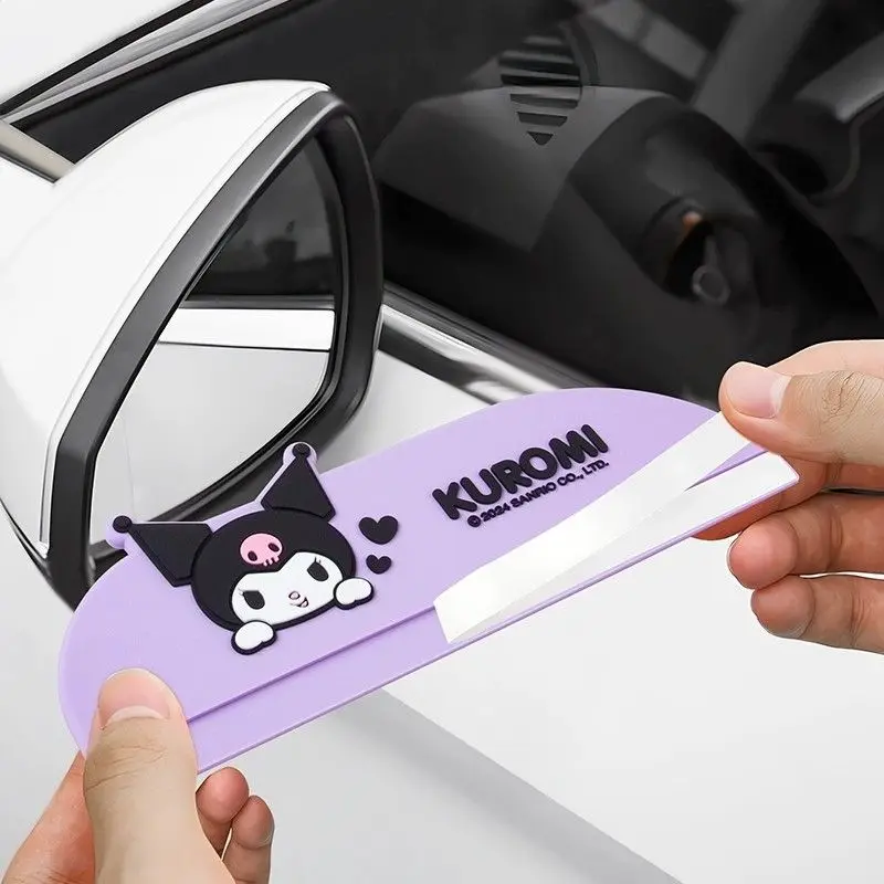 

Anime Kuromi Car Rearview Mirror Rain Eyebrow Car Accessories Cartoon Reflector Rain Shield Universal Reverse Mirror Rain Shield