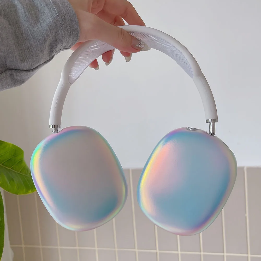 INS Dreamy Laser Gradient Colorful Headset Case For Apple AirPods Max Earphone Protective Cover for AirPods max Cute Cases Girl
