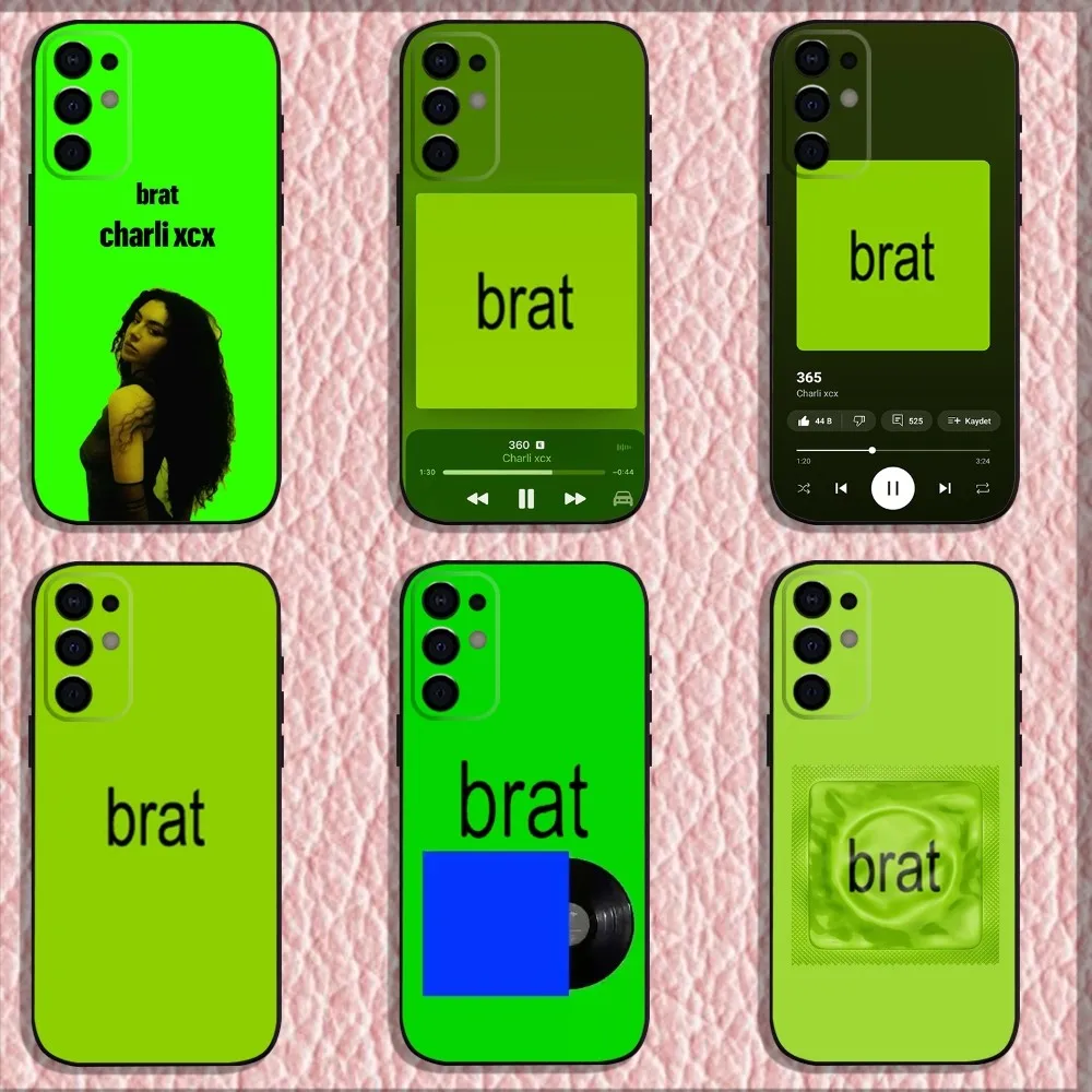 

Singer C-Charli XCX BRAT Phone Case For Samsung S24,S21,S22,S23,S30,Ultra,S20,Plus,Fe,Lite,Note,10,9,5G Black Soft Shell