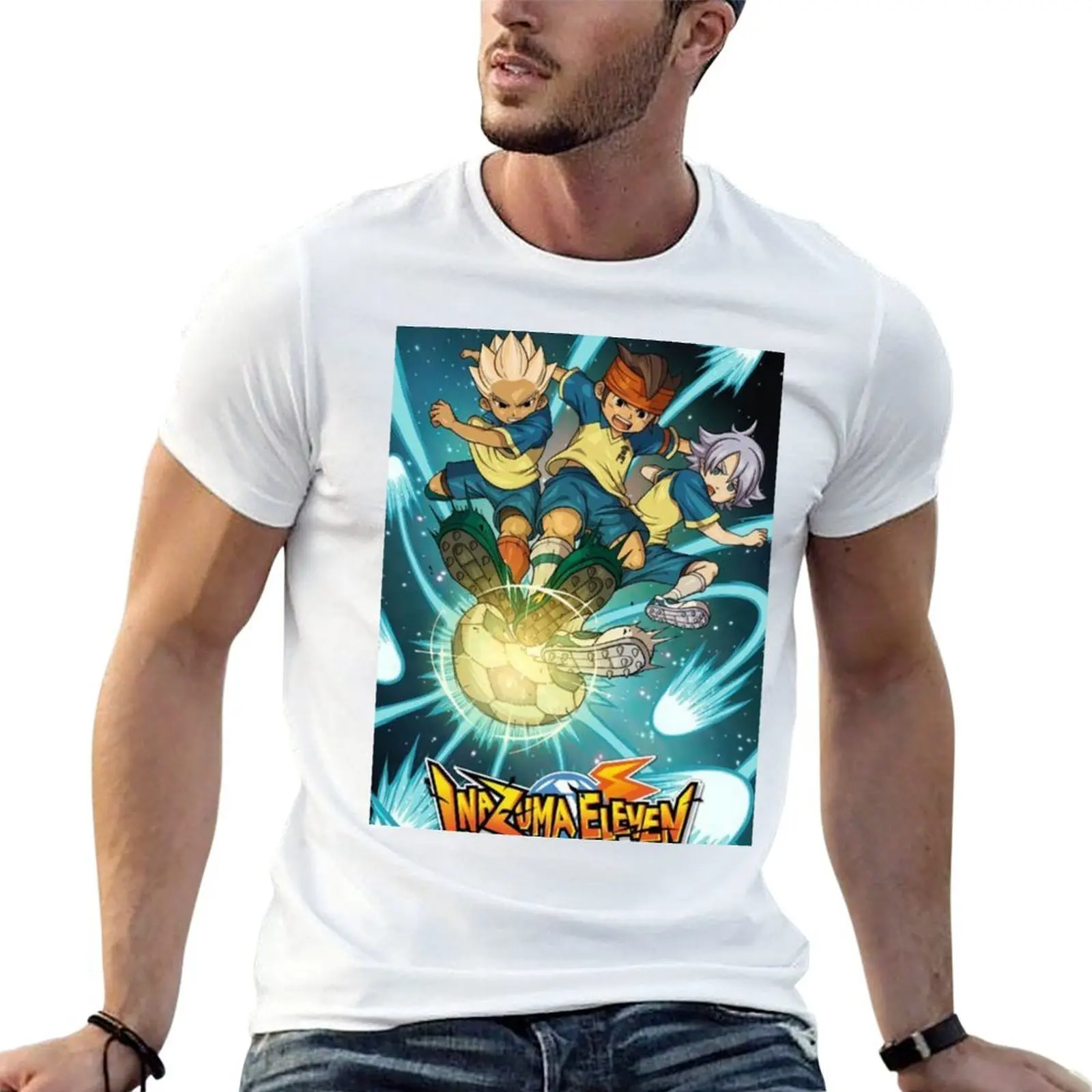 

Футболка INAZUMA ELEVEN, хлопковые футболки, мужская футболка из 100% аниме, мужская футболка, роскошная футболка