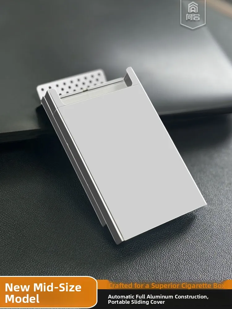 

High-End Portable Slide Cover Metal Cigarette Box Anti-Pressure Moisture-Proof Individual Personality Protection Box