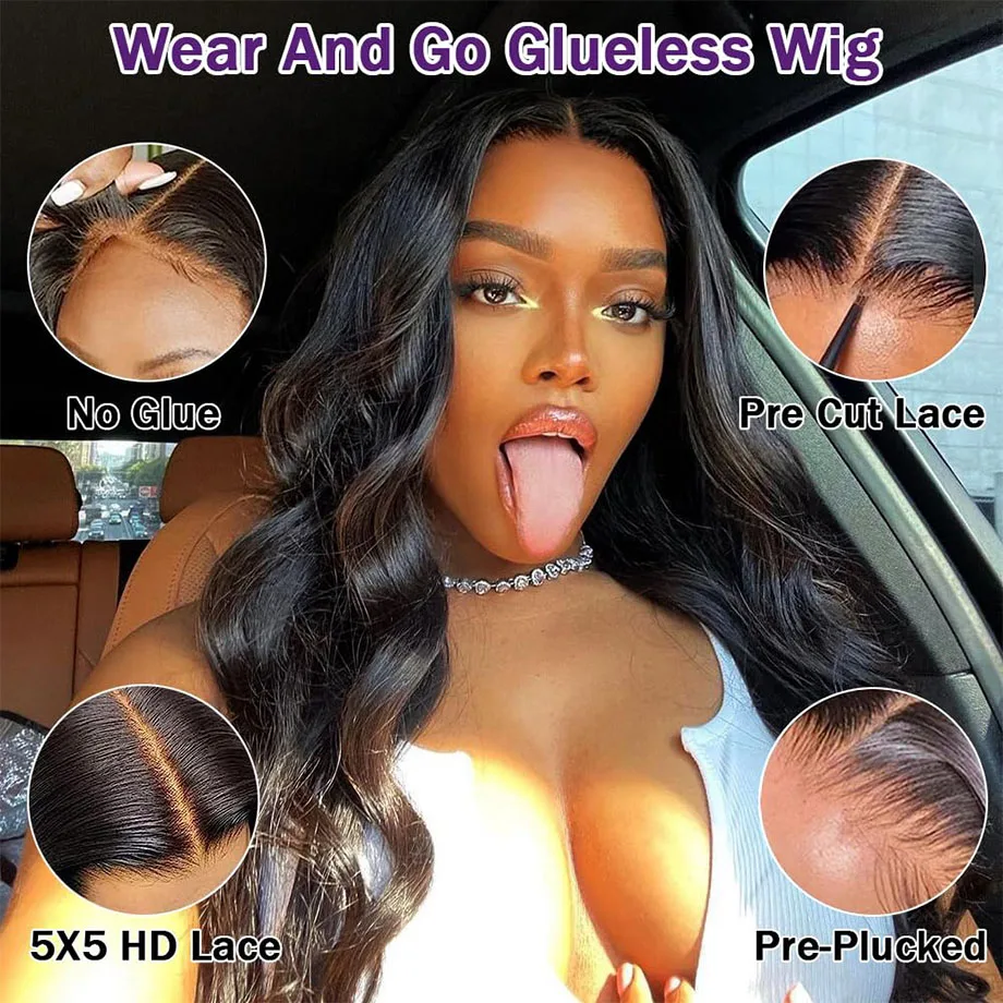 Cheap Wig Human Hair Ready To Wear Body Wave Human Hair Wigs Brazilian Wigs On Sale Loose Wave Precut 5x5 HD Lace Closure Wig