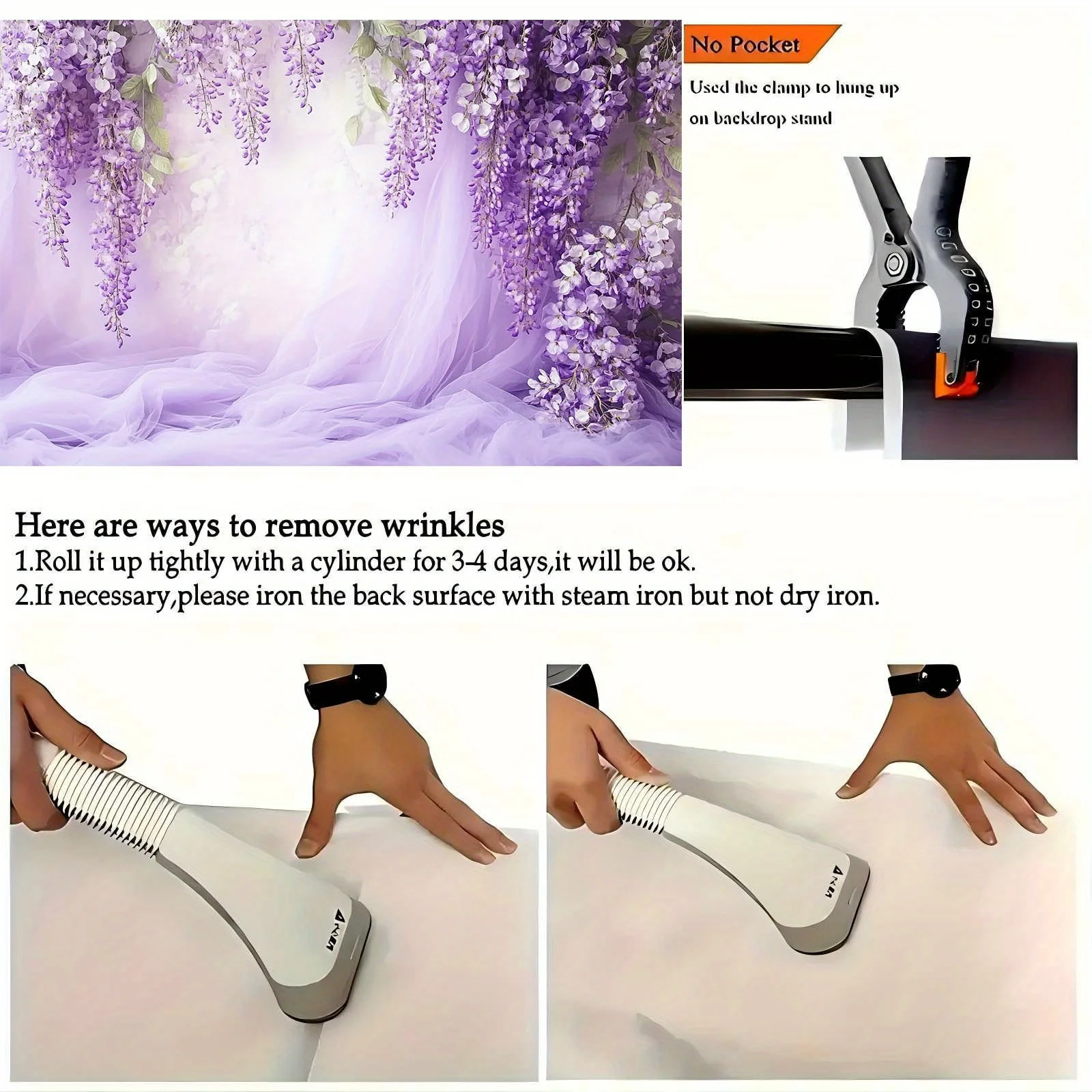 قماش خلفية أنيق لحفلات الزفاف على شكل زهرة الوستارية، مناسب لحفلات الزفاف وأعياد الميلاد