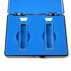 A Box of 2pcs 10mm Path Length JGS1 Quartz Cuvette Cell With Lid For Spectrophotometers