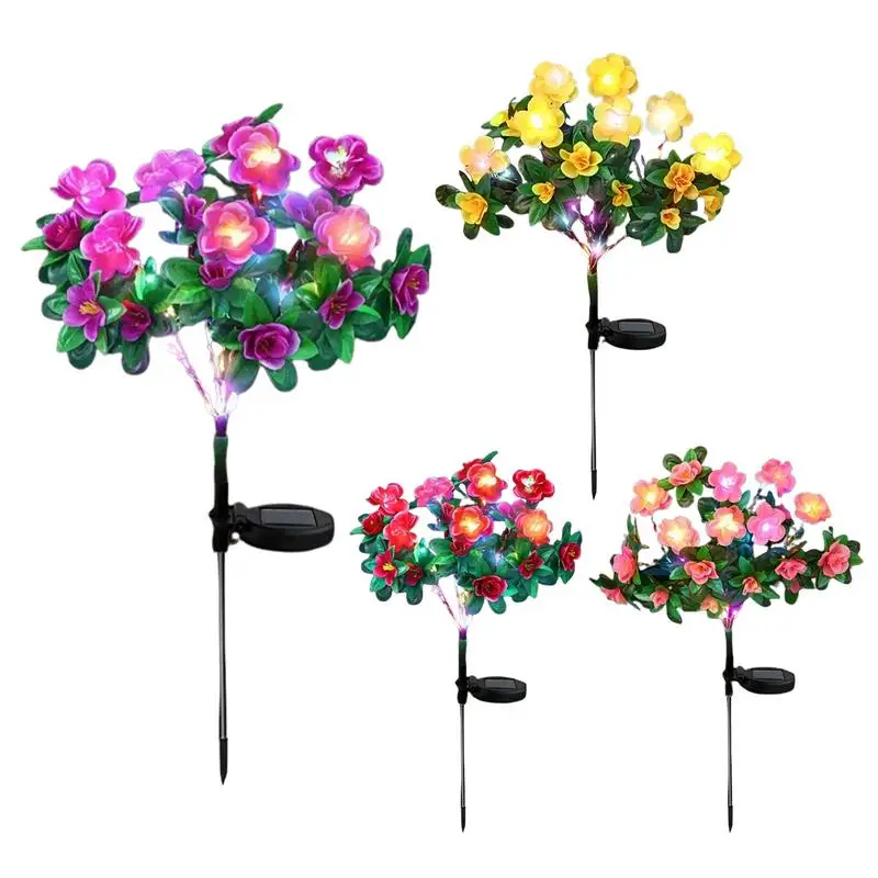 

LED Solar Azalea Flowers Garden Lamp Home Decorative Light Landscape Lamp Yard Lawn Path Holiday Wedding Lights