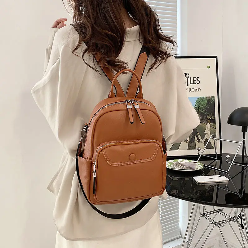 2023 New Women's Bags Trendy Versatile Handbags Crossbody Bags Fashion Backpacks Students Light Luxury PU Shoulder Bag