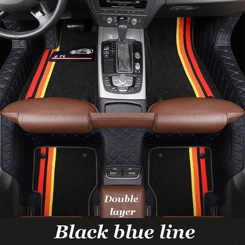 Tapis de pied de vélo double couche pour Volkswagen, tous Sagitar, Touareg, Tiguan, Golf 3, 4, 5, 6, 7, 8 CC, Jetta, Dasher, accessoire de voiture