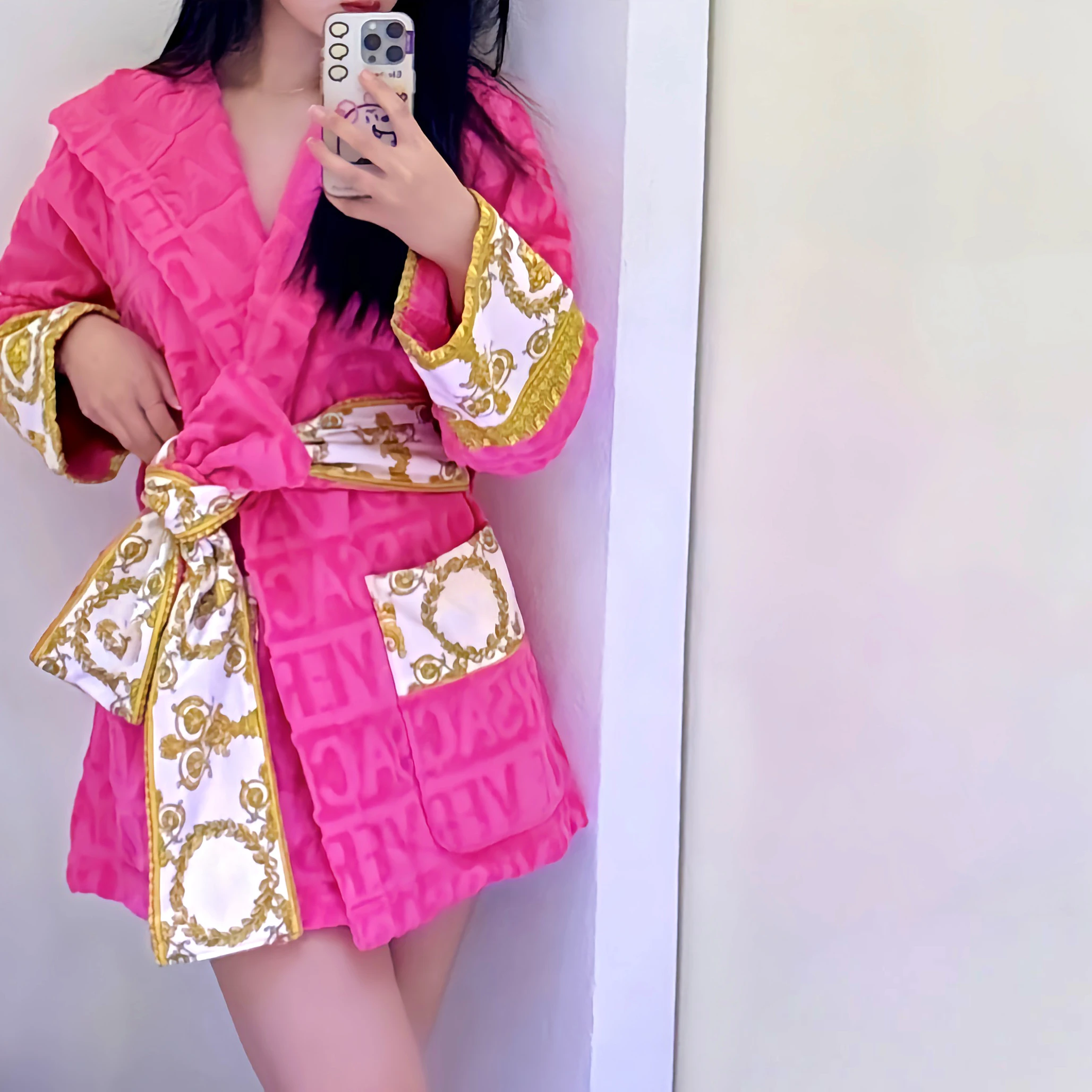 Luxury Short Bathrobe For Women Kimono Robe Silk Satin Lightweight Sleepwear Soft Tie Waist Open Front Long Dressing Gown