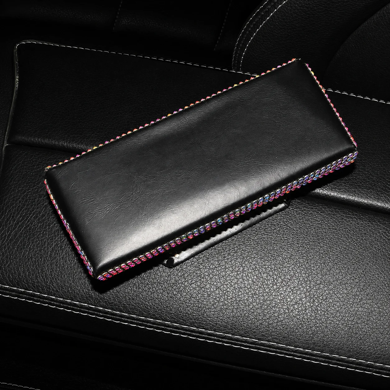 Auto Eyeglasses Storage Holder Rhinestone Glasses Case Car Sunglasses Case Stable Car Eyeglasses Holder For Eyeglasses Storage