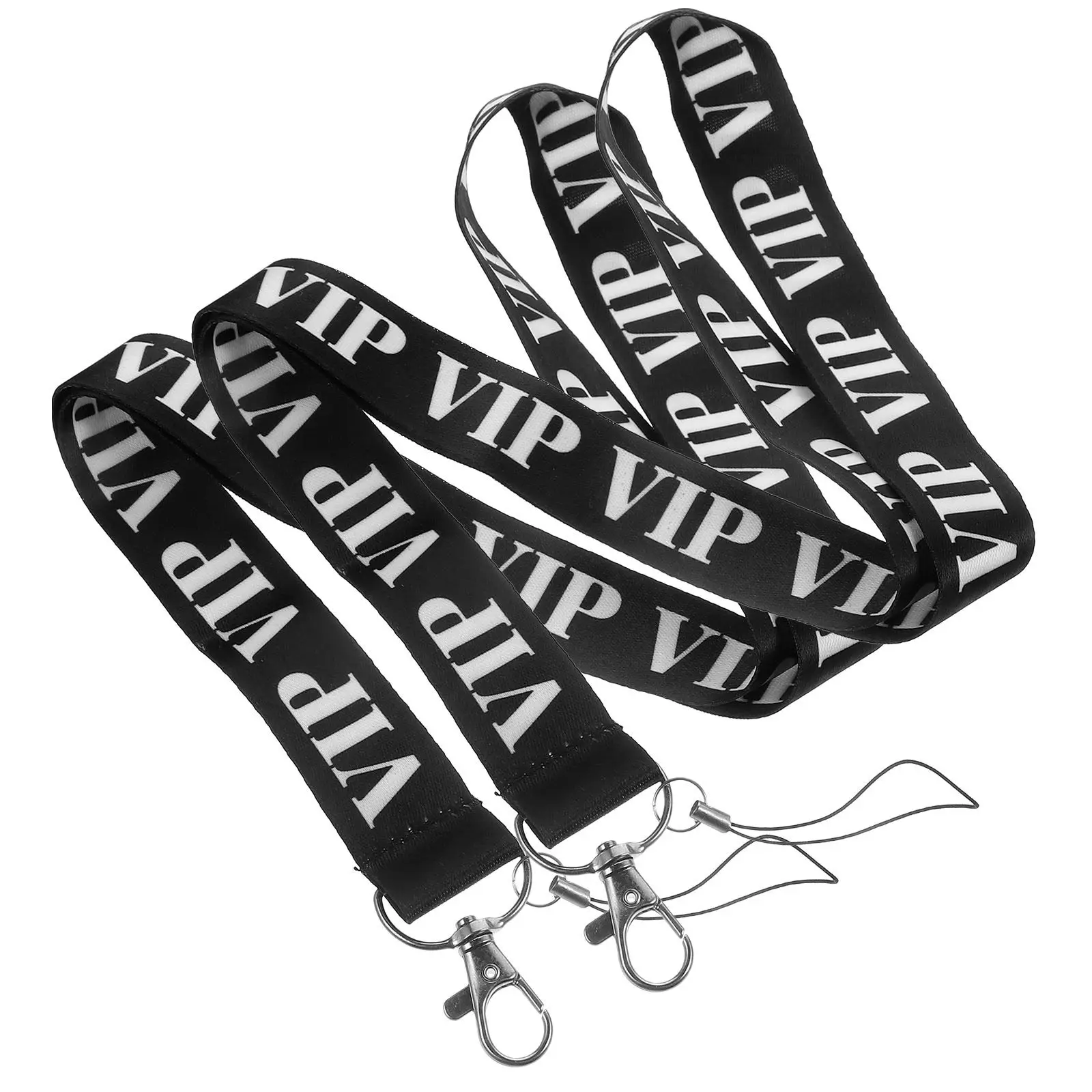 2Pcs Id Badge Lanyards Polyester Neck Straps Clip Office Employee Card Holders Portable Convenient Hanging Ropes Phone