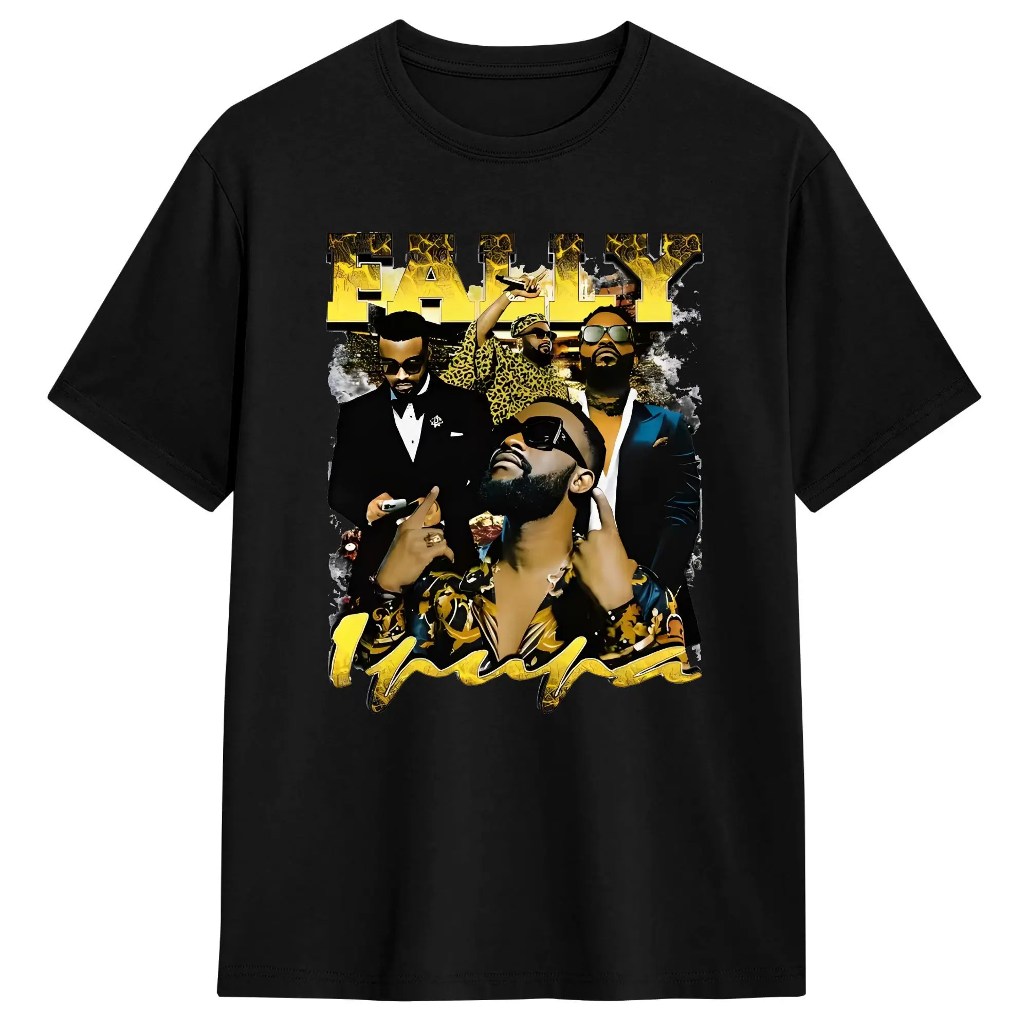 Мужские футболки с принтом Fally Ipupa Singer Poster, оригинальные футболки с короткими рукавами и круглым вырезом, одежда из 100% хлопка с принтом