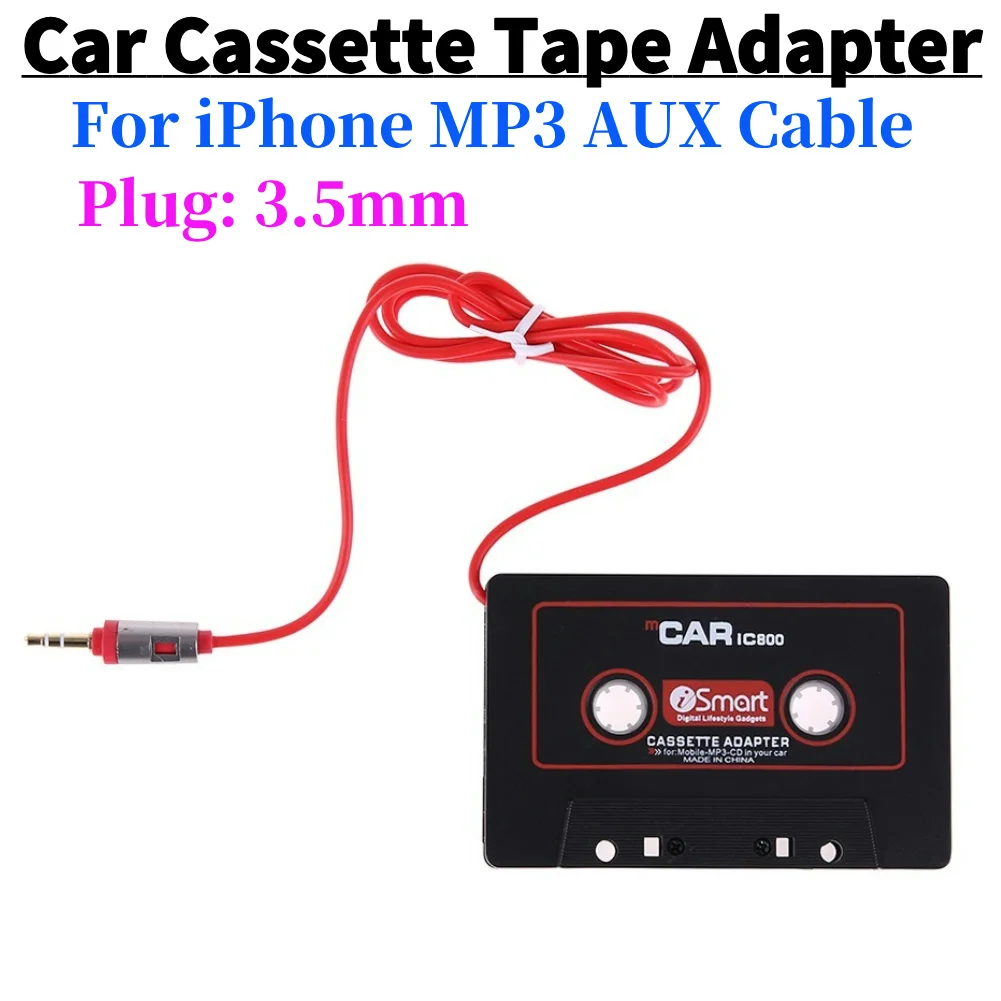 3.5mm Jack Plug Cassette Mp3 Player Converter Car Cassette Audio Converter Car Stereo Cassette Tape Adapter for CD Player