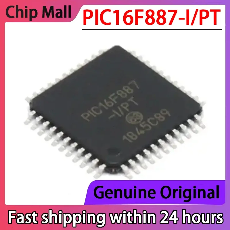 Nuevo PIC16F887-I/PT PIC16F887 TQFP44 Microcontrolador de 8 bits MCU Chip de Memoria Flash