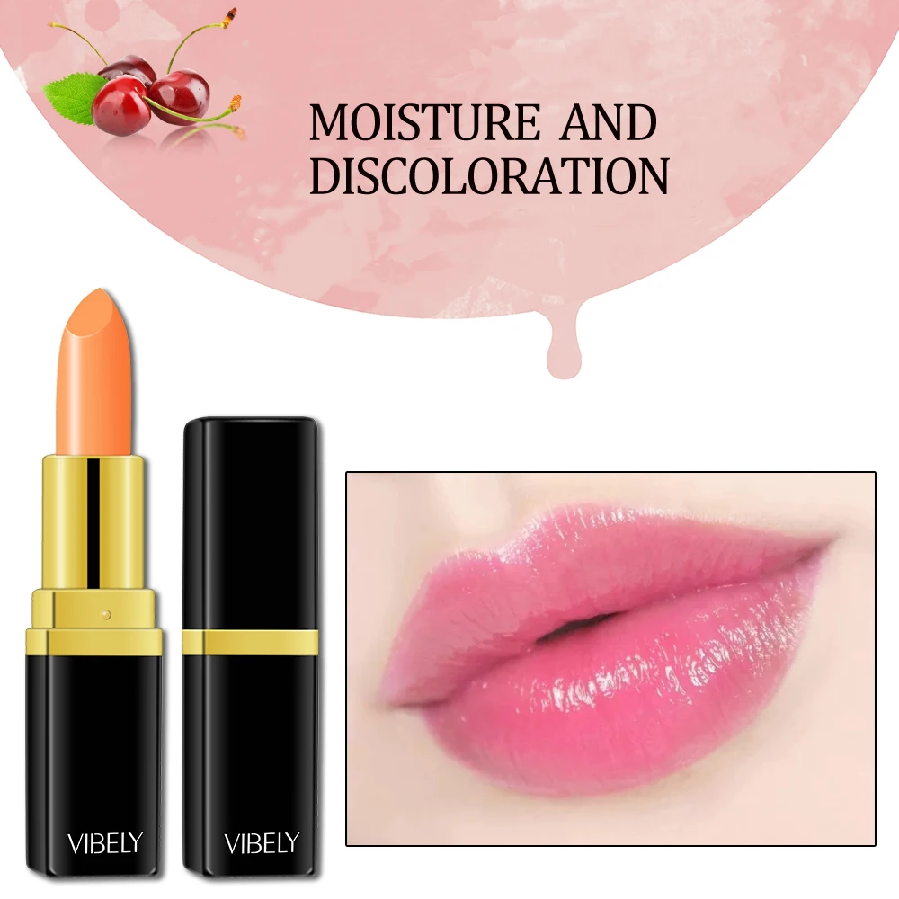 Red cherry color changing Lipstick Moisturizing Long Lasting 24h Lip balm sexy Female Makeup Cosmetics for Women Beauty Batom