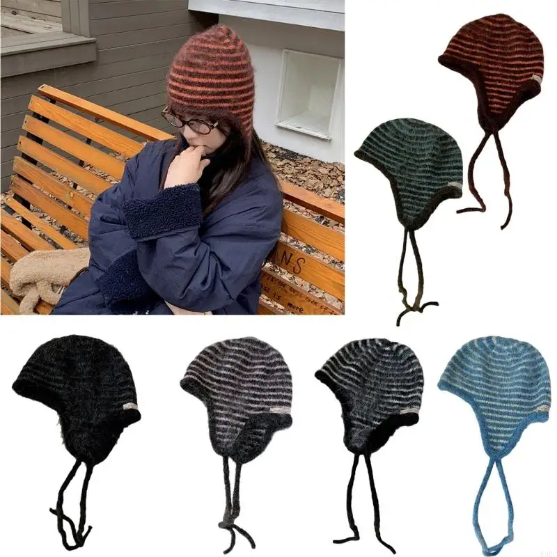 F3KC Dễ dàng chăm sóc Có thể giặt được Mũ đan sọc có nắp ca-pô Thiết kế nắp để làm sạch đơn giản và sử dụng thời gian dài