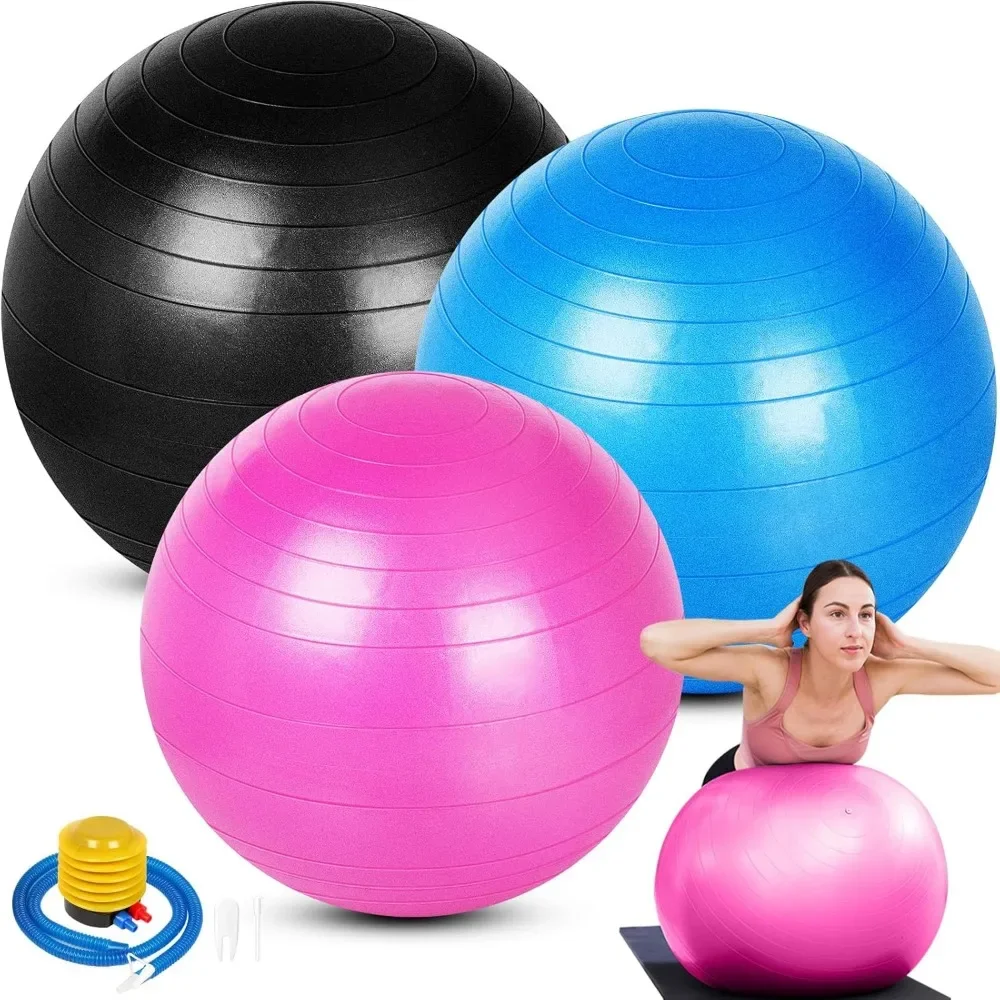 

Three Sizes Exercise Ball for Workout Pregnancy Therapy Balance Stability Fitness with Pump