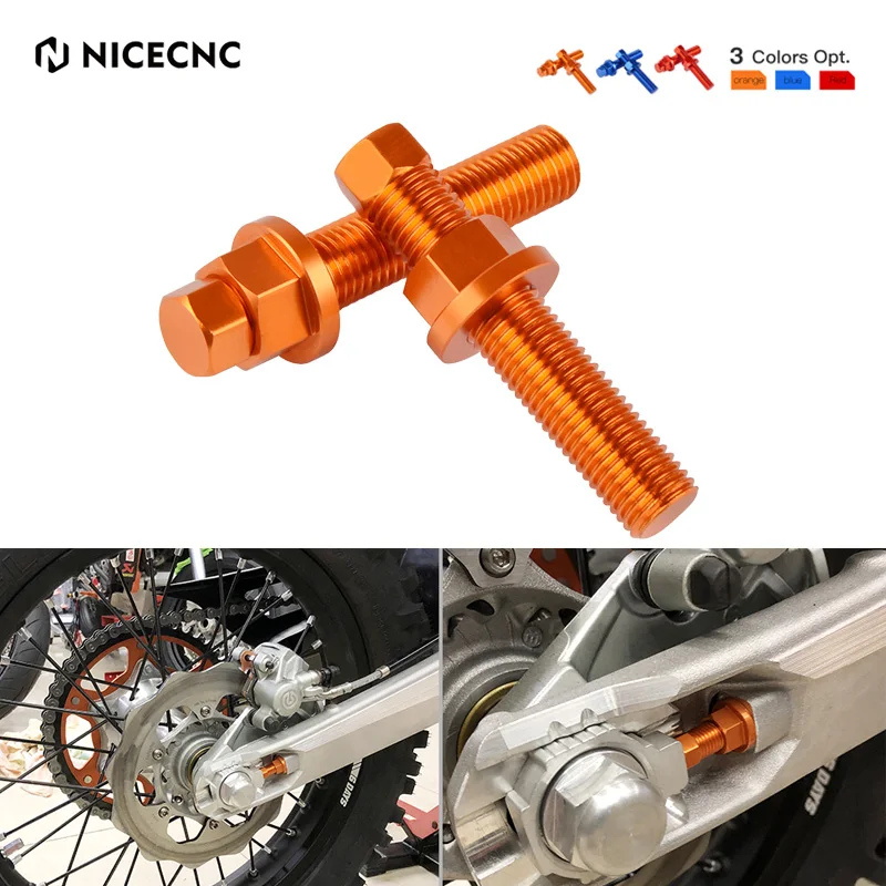 

For KTM EXC EXCF TPi SX SXF XC XCF XCW 6D 125 250 300 350 400 450 500 2007-2023 Motorcycle Rear Axle Blocks Chain Adjuster Bolt