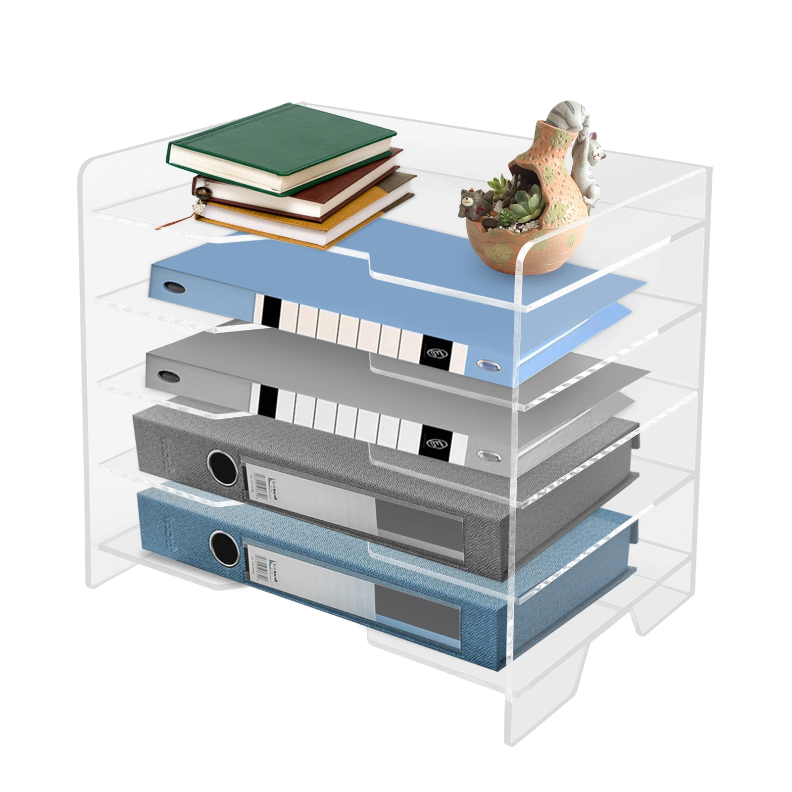 Acrylic Desk Organizer Clear Paper Tray File Storage for Office Organization