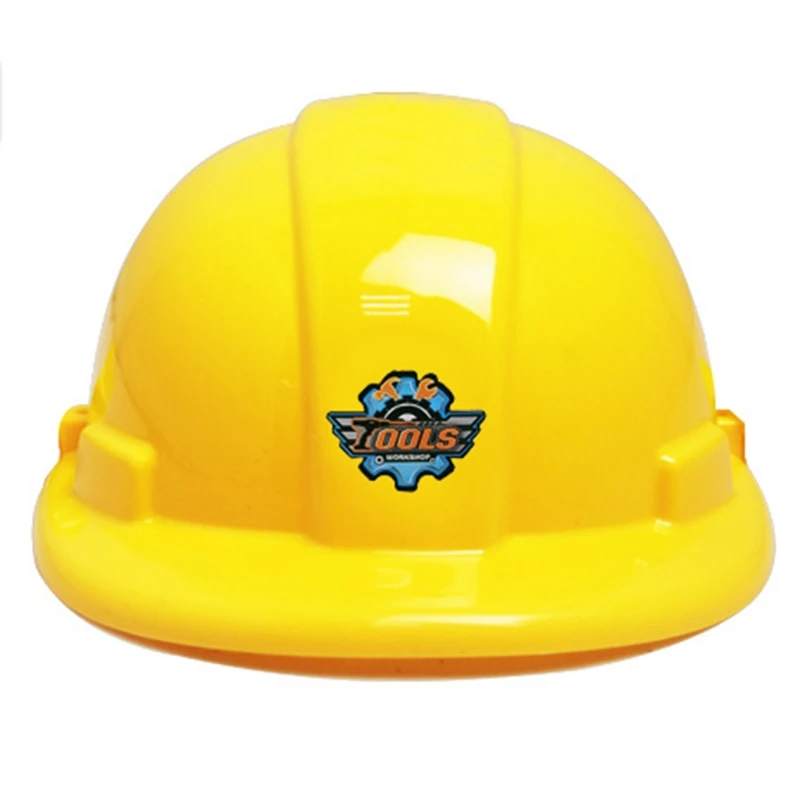 Mini chapéu duro para crianças carpinteiro ferramenta brinquedo capacete desenvolvimento crianças interativo fingir jogar jogo cos jogo traje conjunto m89c